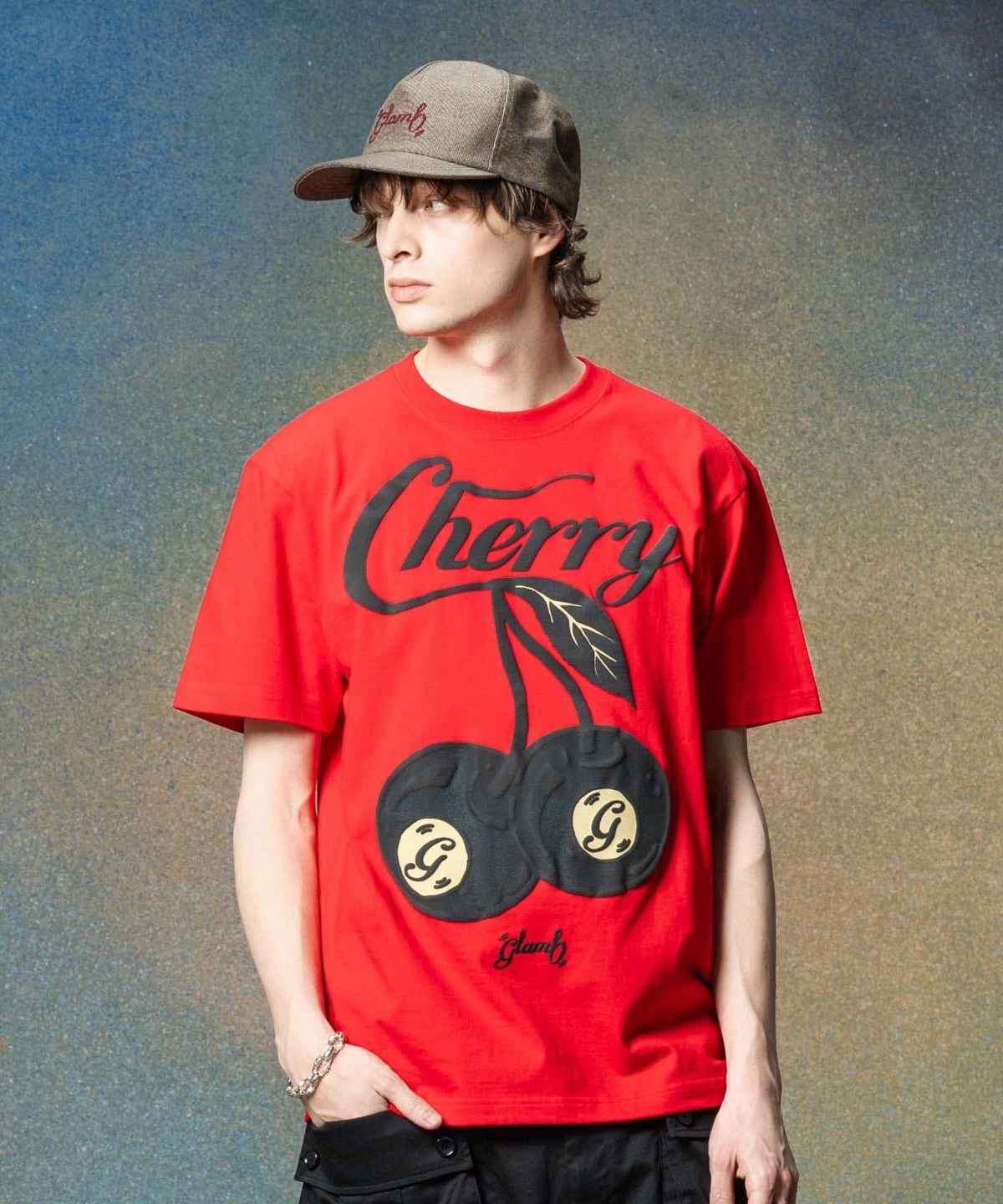 glamb グラム 半袖Tシャツ メンズ Cherry Ball T-Shirt/チェリーボール