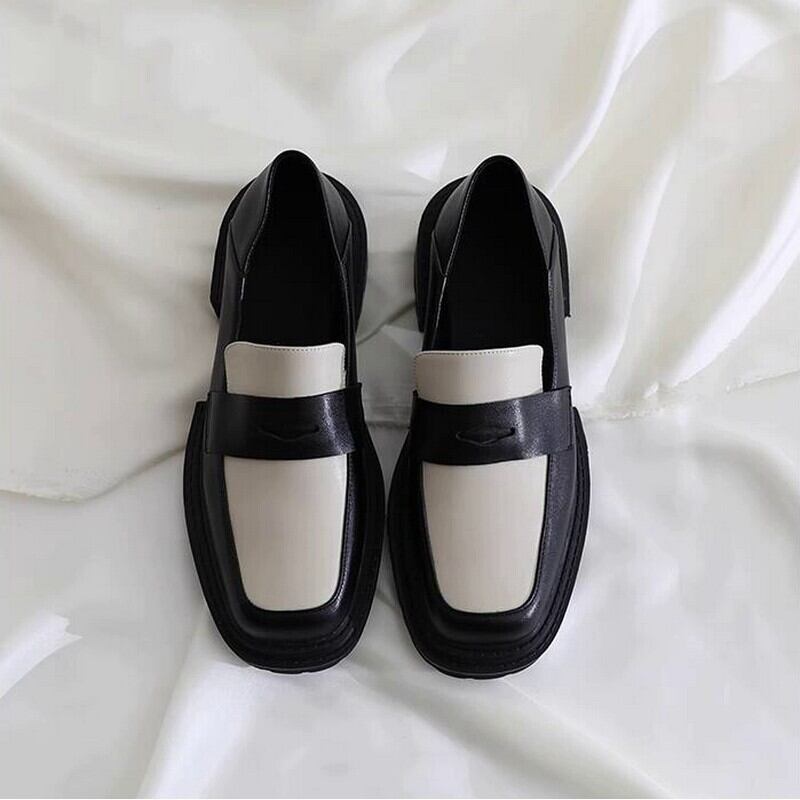Casual square heel loafers(2color)