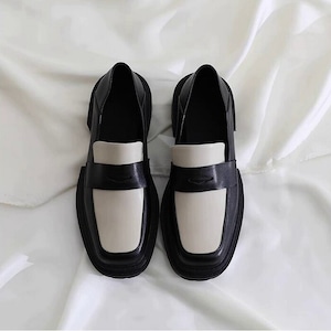 Casual square heel loafers(2color)