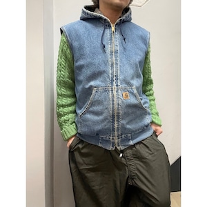 90's carhartt "リメイク" デニムベスト