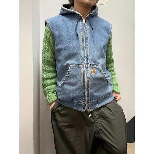 90's carhartt "リメイク" デニムベスト