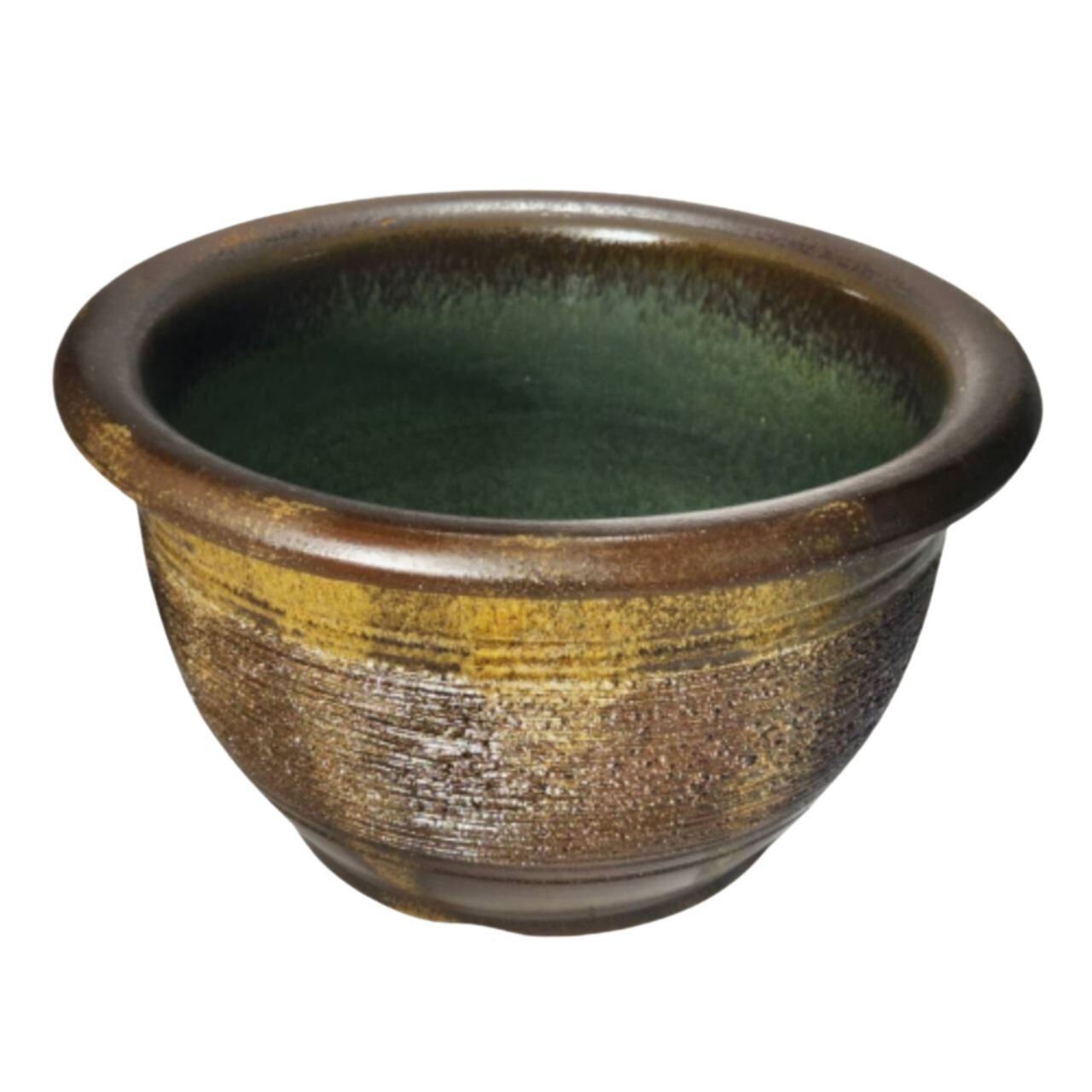 窯肌櫛目水鉢 15号／睡蓮鉢（信楽焼き・陶器・水鉢・めだか鉢・メダカ