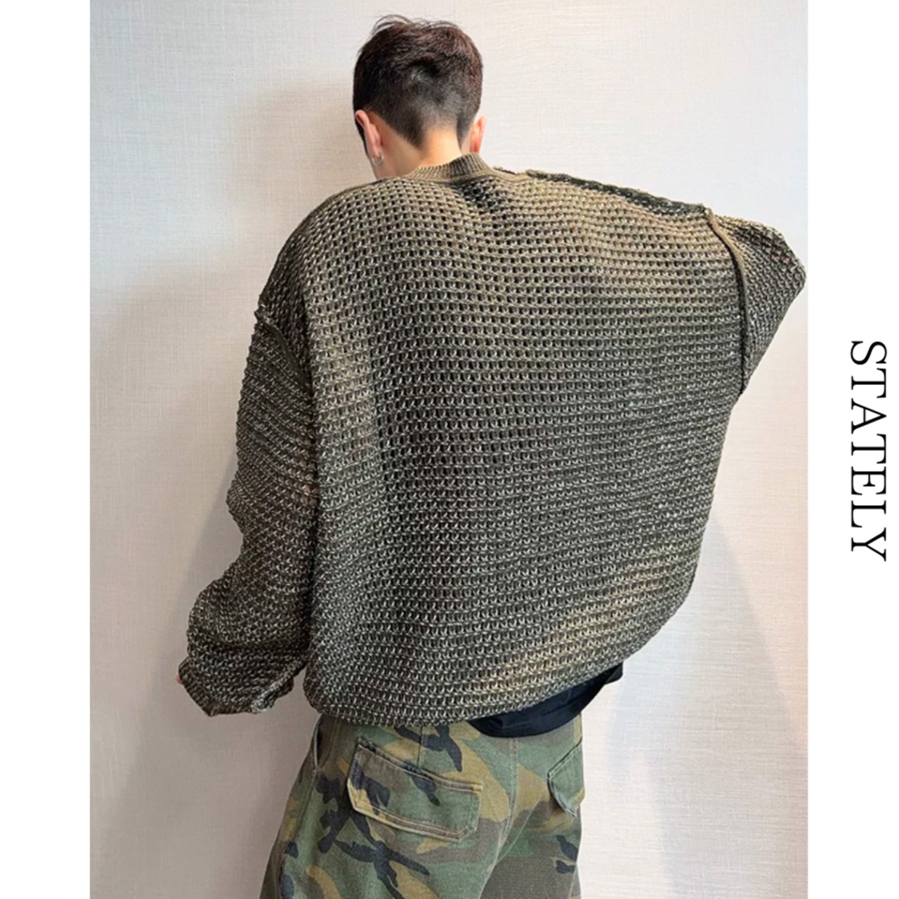 Distressed Mesh オーバーニット_T02・画像9