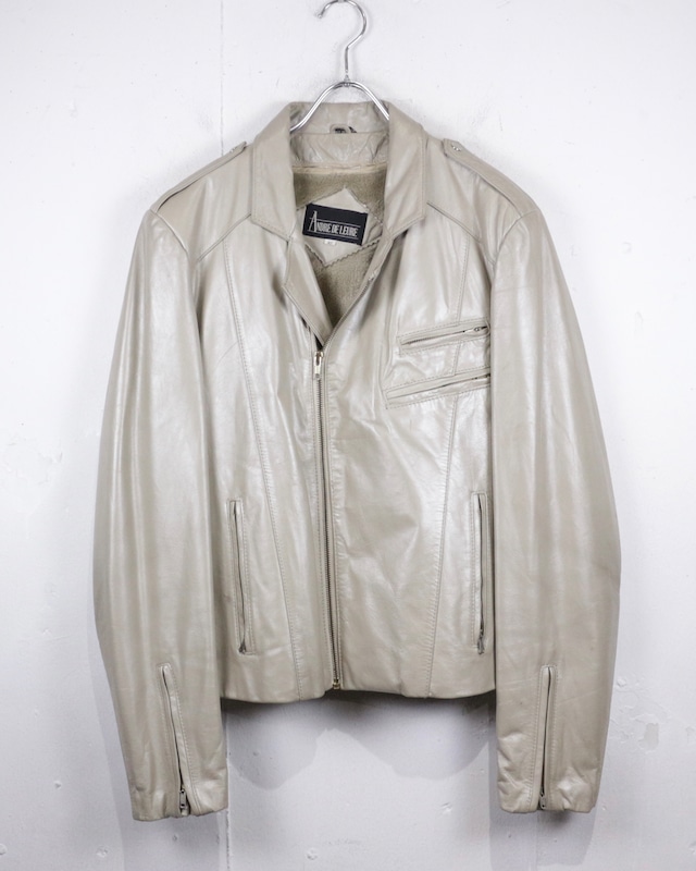 【Caka act2】80’s “完品” Pearl White Vintage Riders Jacket