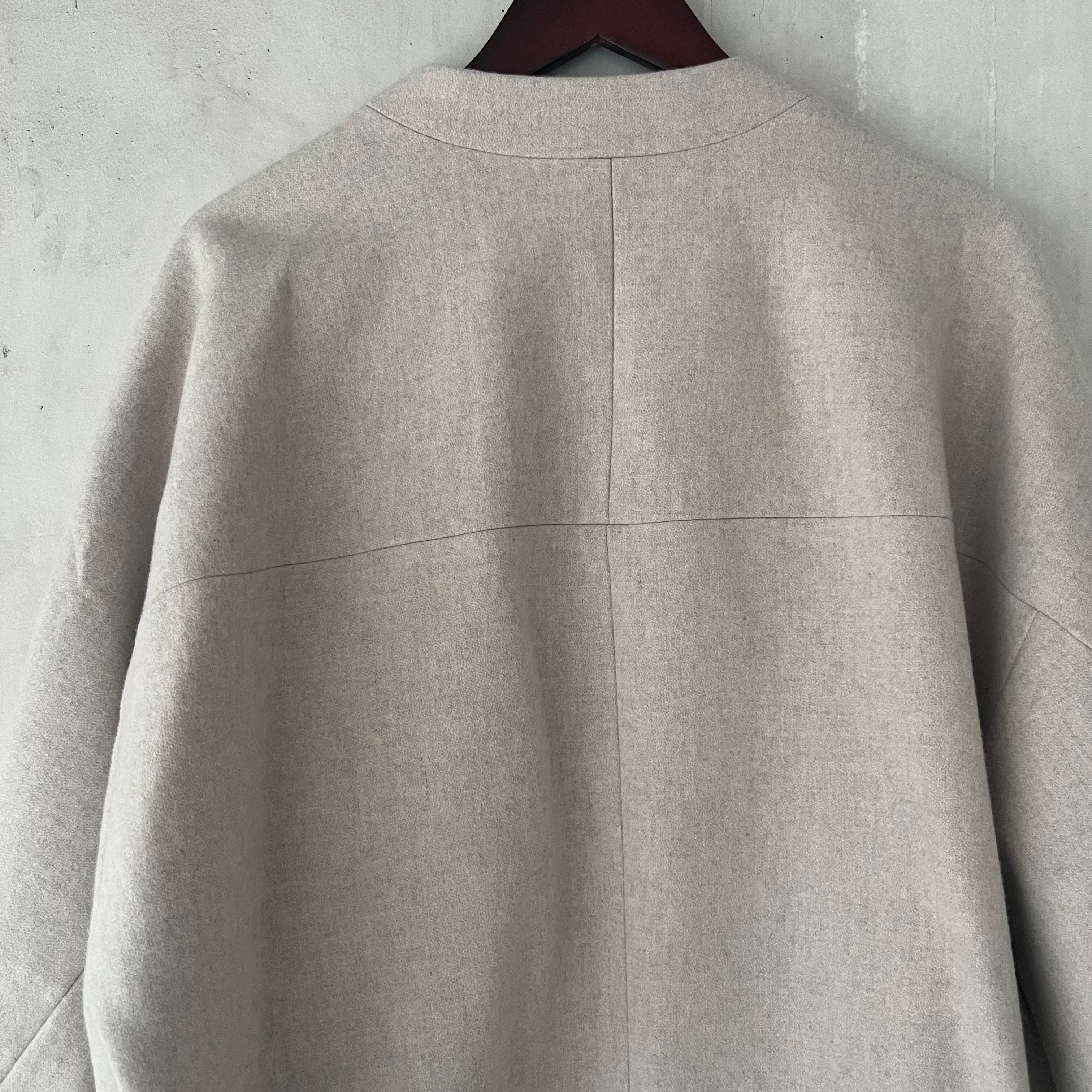 yuni/ウールsuper100 middle length cocoonコート | CocoRyne