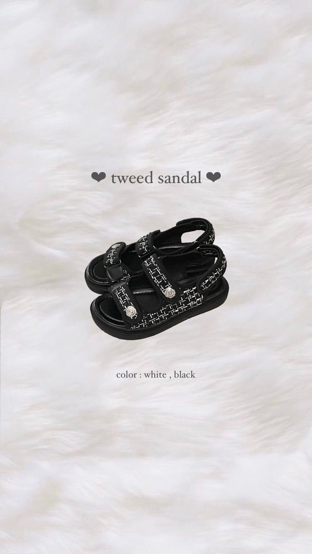 【Pyoru】tweed sandal