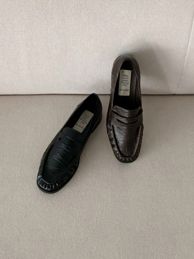 Crocodile Penny Loafers