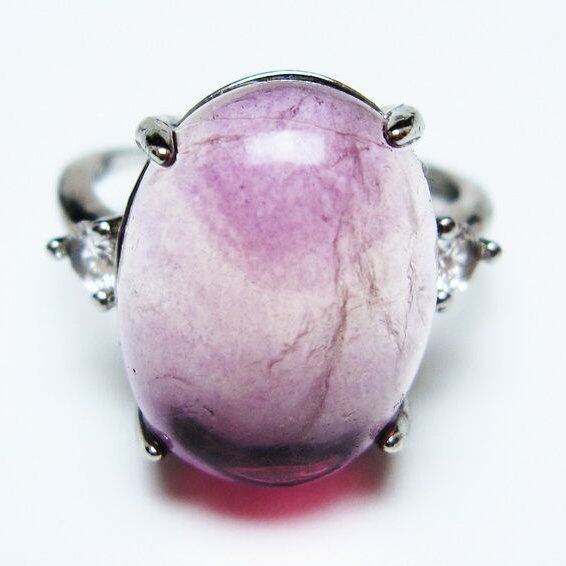 フローライト リング 蛍石 指輪 フリーサイズ 17号 一点物 メール便可 [M便 1/20] 115-7081