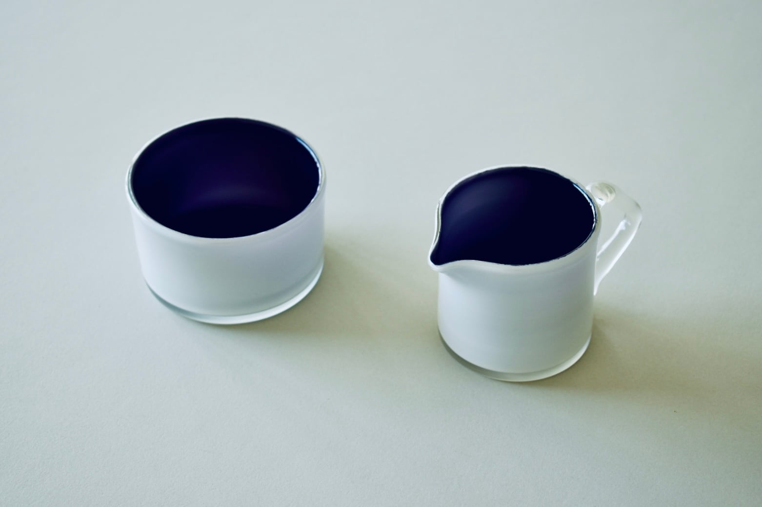 Riihimaen Lasi Rosso Suger Bowl & Creamer Set(Nanny Still)