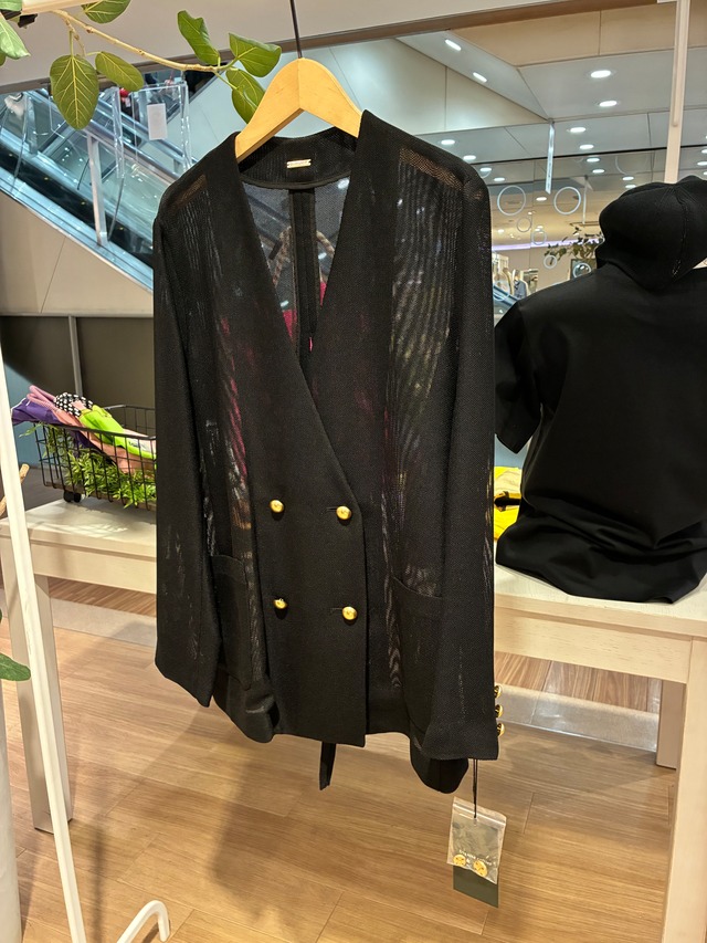 メッシュノーカラージャケット［Color:ブラック］通常価格￥18,700→特別価格￥13,090