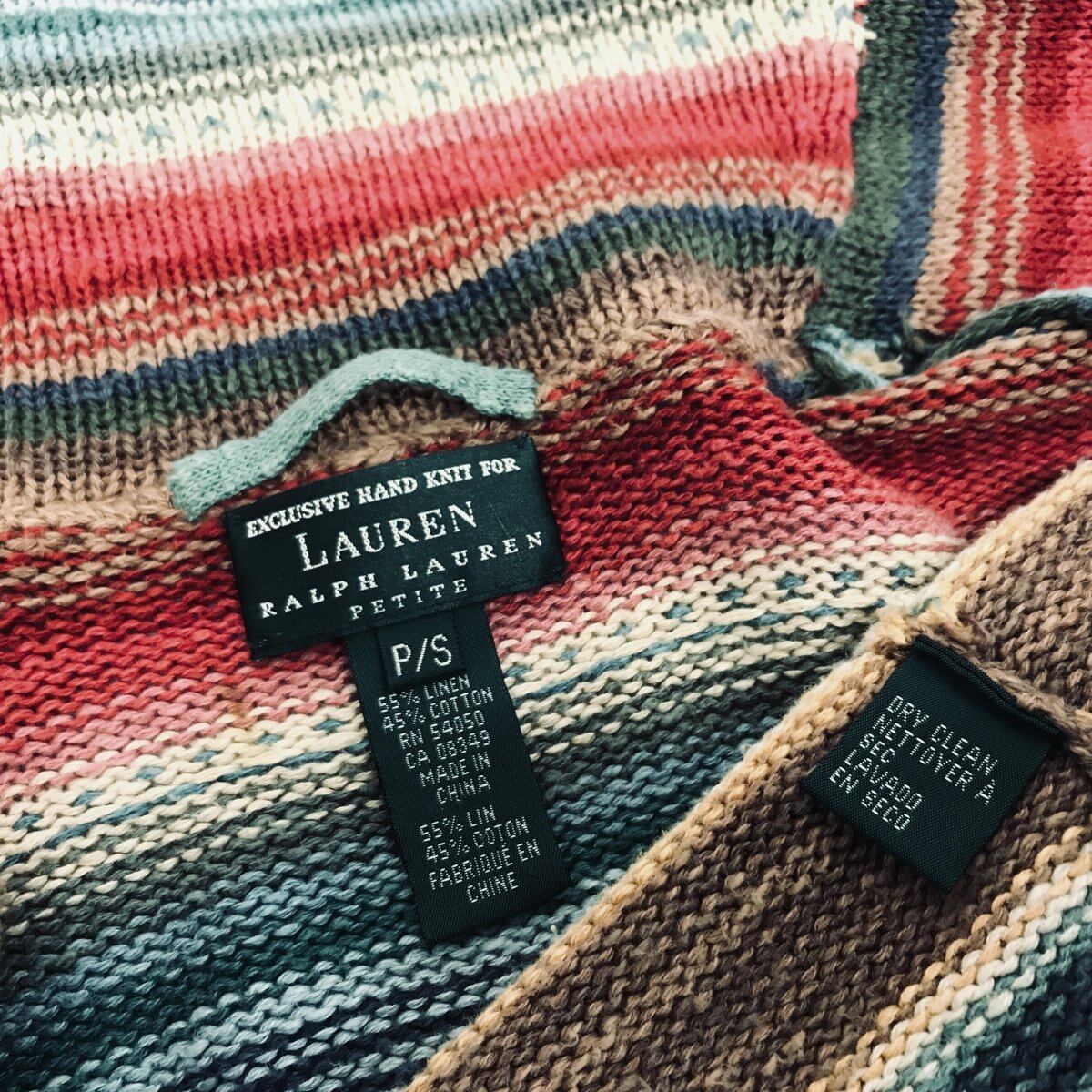 RALPH LAUREN ラルフローレン 90年代 HAND KNIT ハンドニット ショール