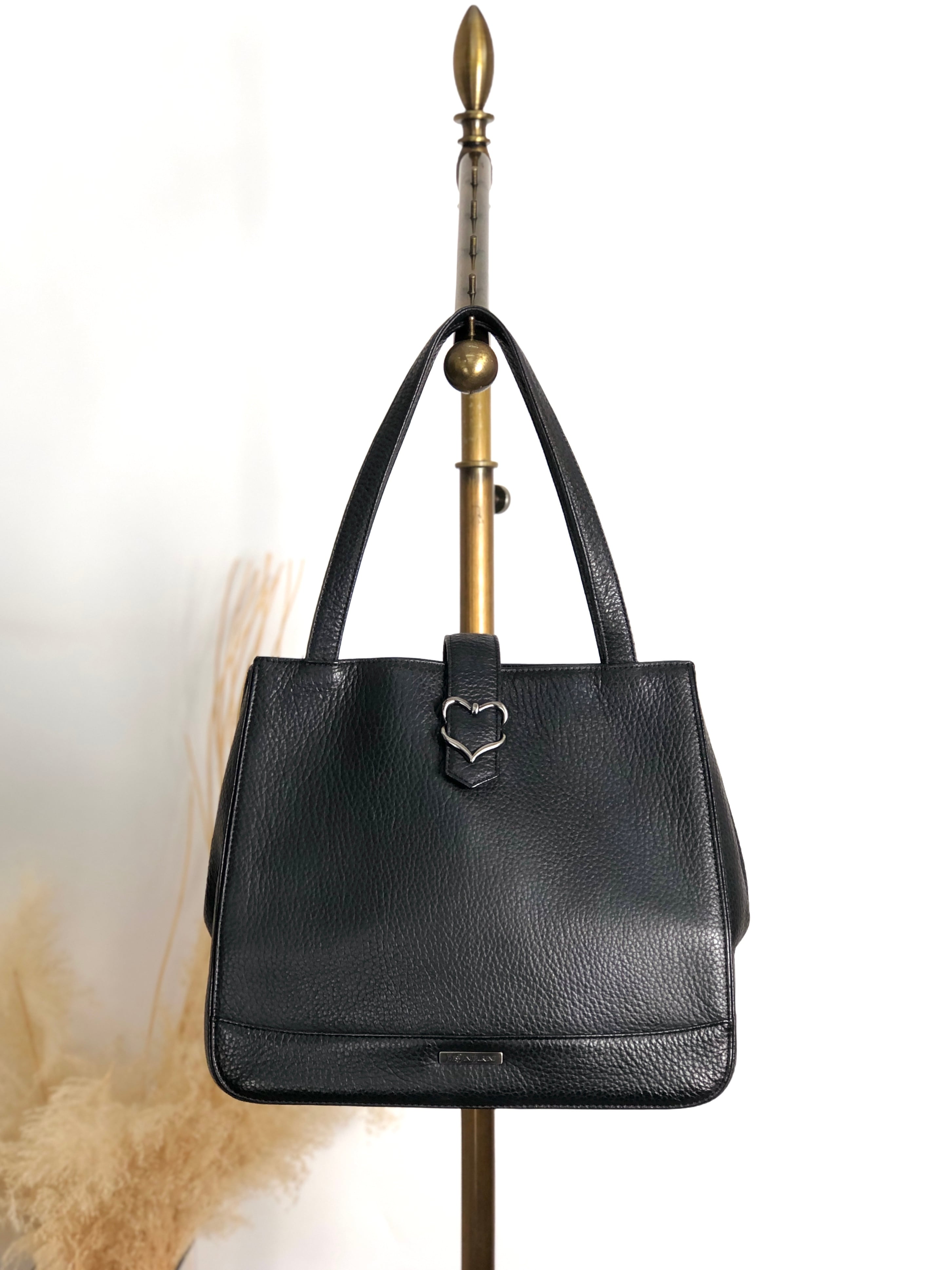 Yves Saint Laurent イヴ・サンローラン ハンドバッグ ブラック ハート レザー vintage ヴィンテージ オールド zcepw5