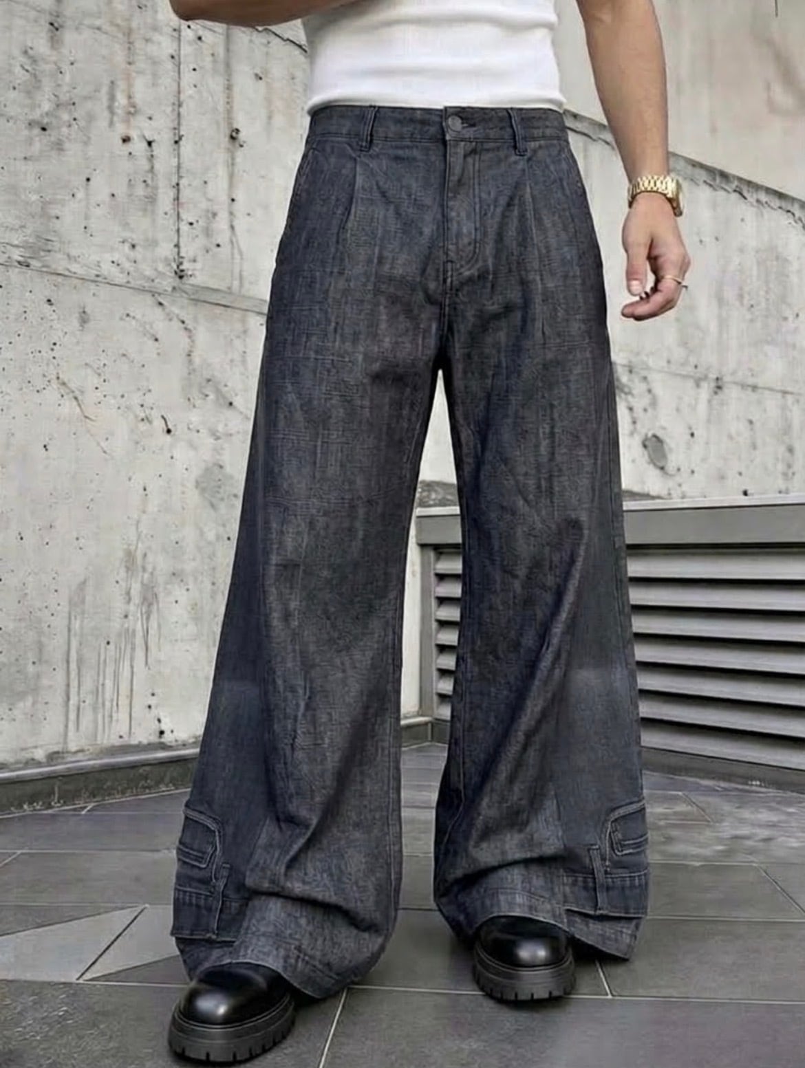 Orb rebuild reverse docking Flare DENIM pants black