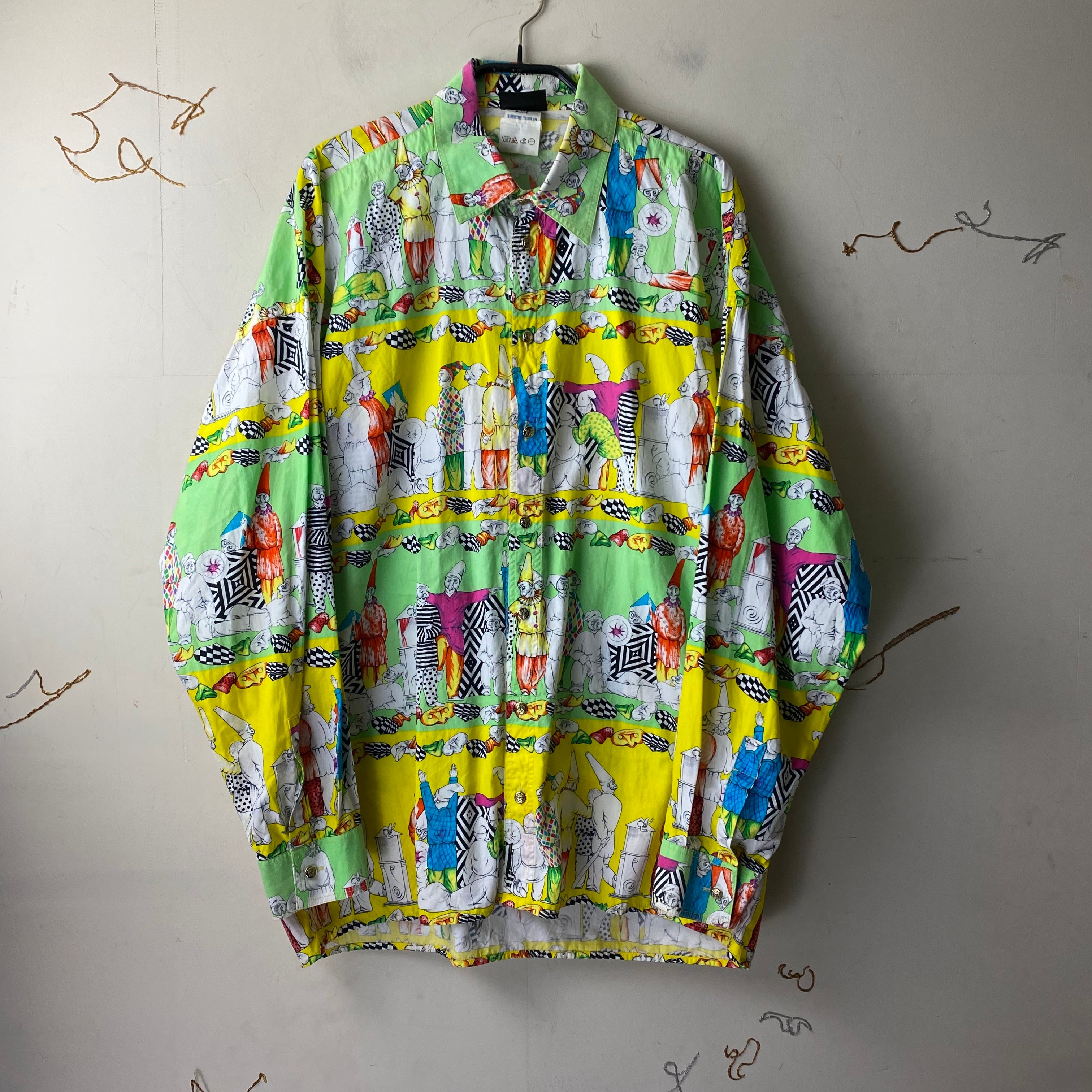 vintage VERSACE JEANS COUTURE clown pattern cotton shirt | NOIR ONLINE