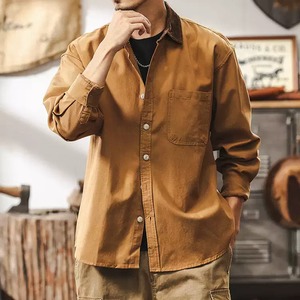 アメリカンバイカラーメイラード長袖シャツ 225343