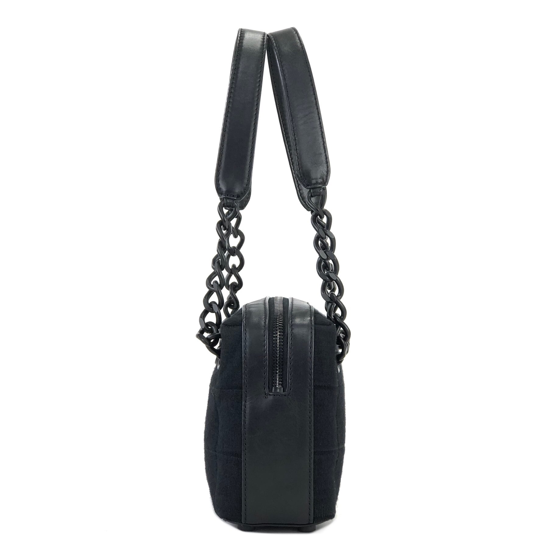 CHANEL シャネル チョコバー ココマーク チェーン レザー×ファブリック