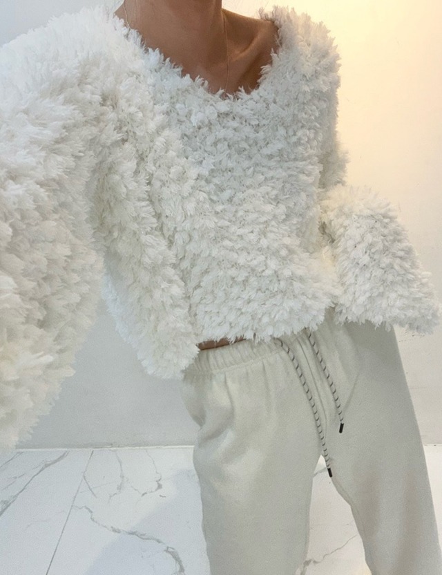 【25ss】Pop-corn Semi-Crop Knit _onecolor