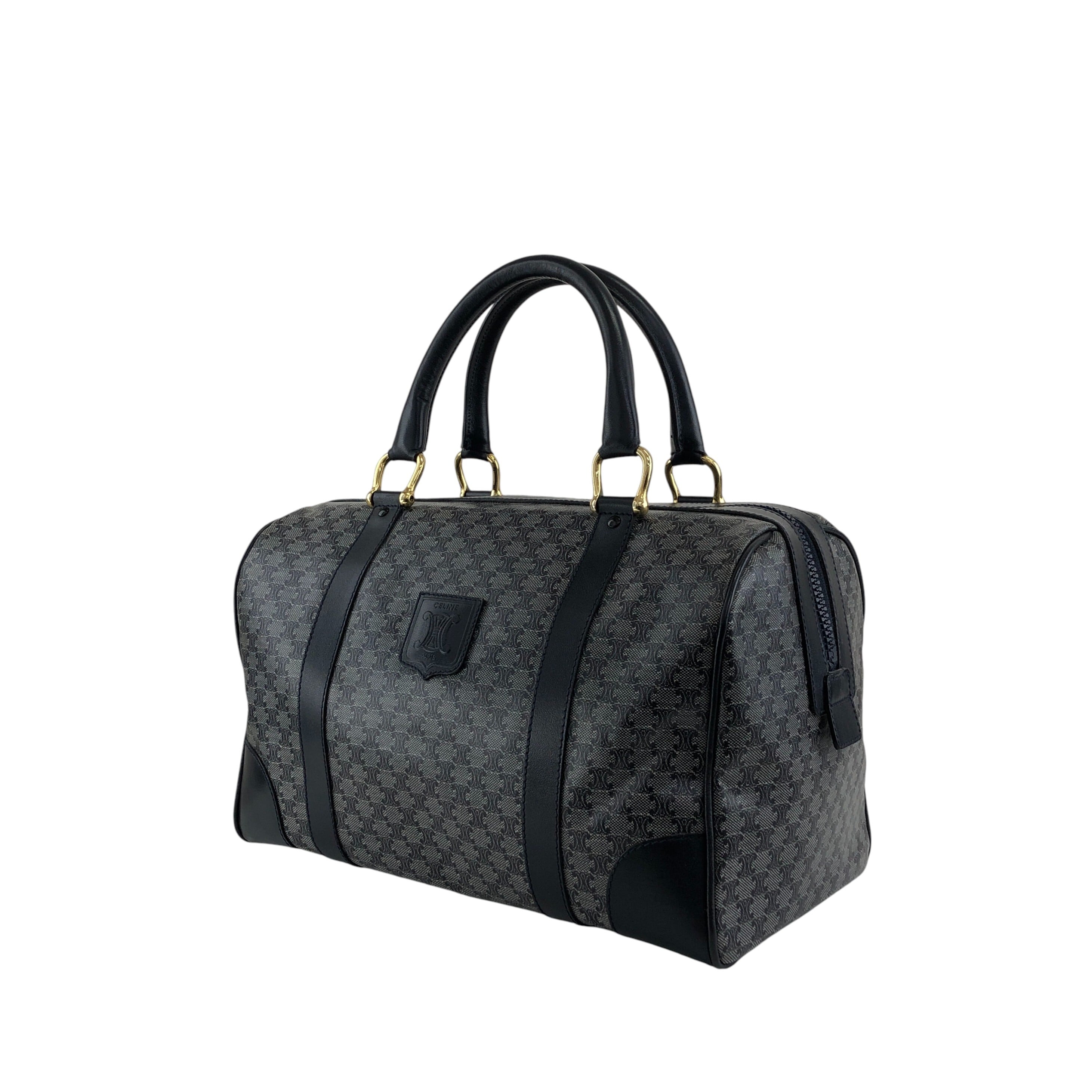 CELINE セリーヌ ブラゾン ブラゾン型押し ボストンバッグ ネイビー