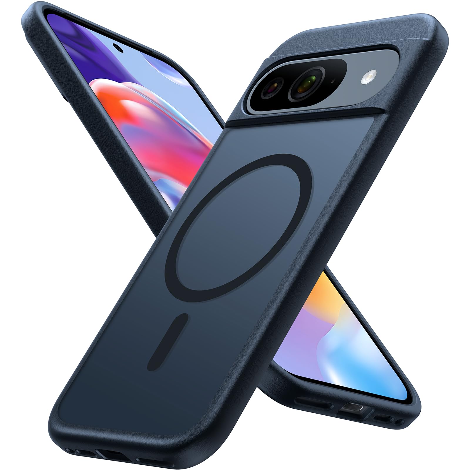 【米軍規格・Magsafe対応】TORRAS Google Pixel 9/9 Pro 用 ケース マグネット搭載 耐衝撃 半透明 指紋防止 マット感 黄変防止 マグセーフ対応 ピクセル カバー Guardian-Mag ブラック