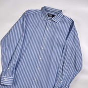 90s 00s Polo by Ralph Lauren ポロ ラルフローレン ストライプ 長袖 ワイシャツ ドレスシャツ サイズ 42-82 /ブルー×ホワイト×ピンク メンズ ビンテージ