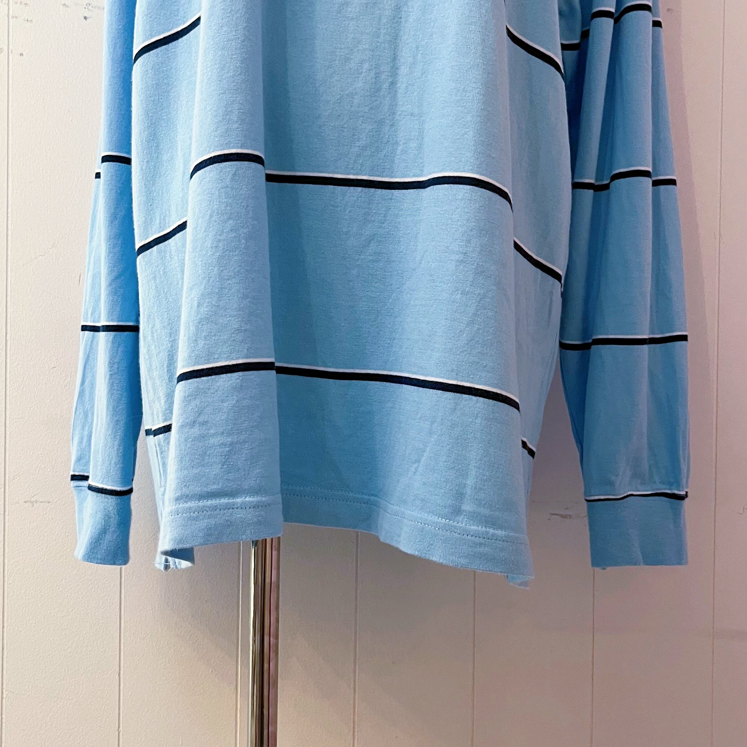 light blue stripe polo shirt