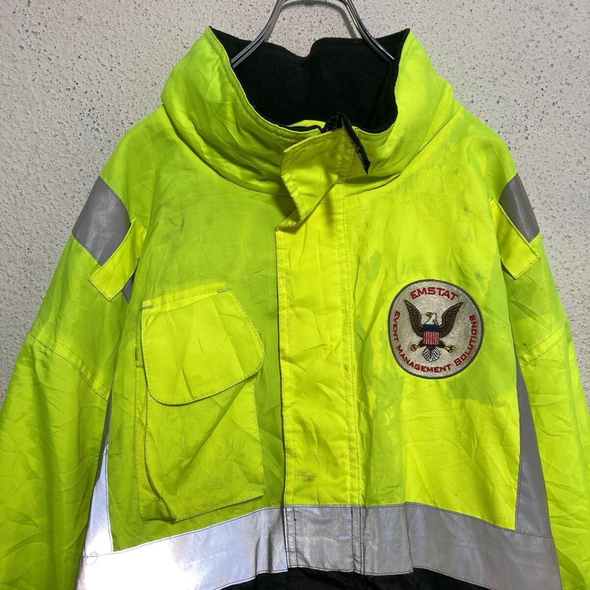 ナイロン ジャケット XXL ネオンイエロー バックプリント ビッグサイズ