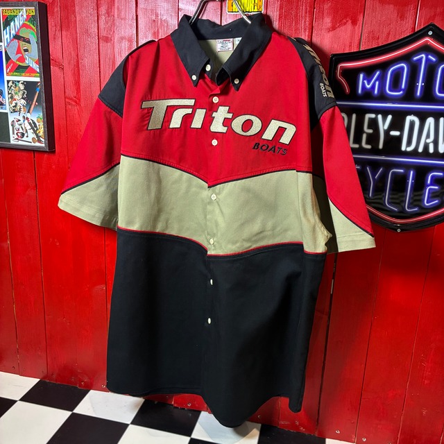Triton BOATS レーシングシャツ　バスフィッシングボート　ワークシャツ