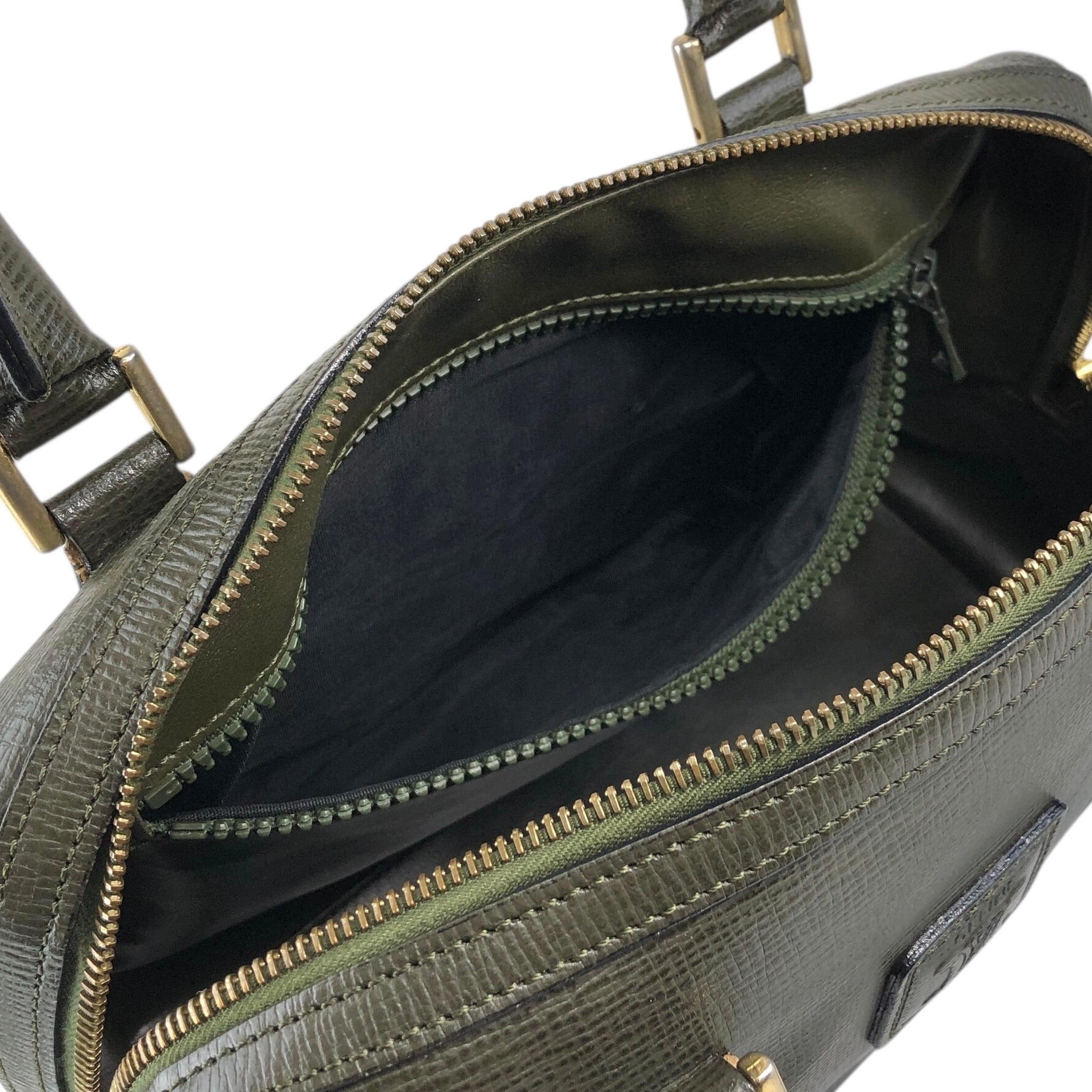 CELINE セリーヌ ショルダーバッグ グリーン ブラゾン型押し レザー