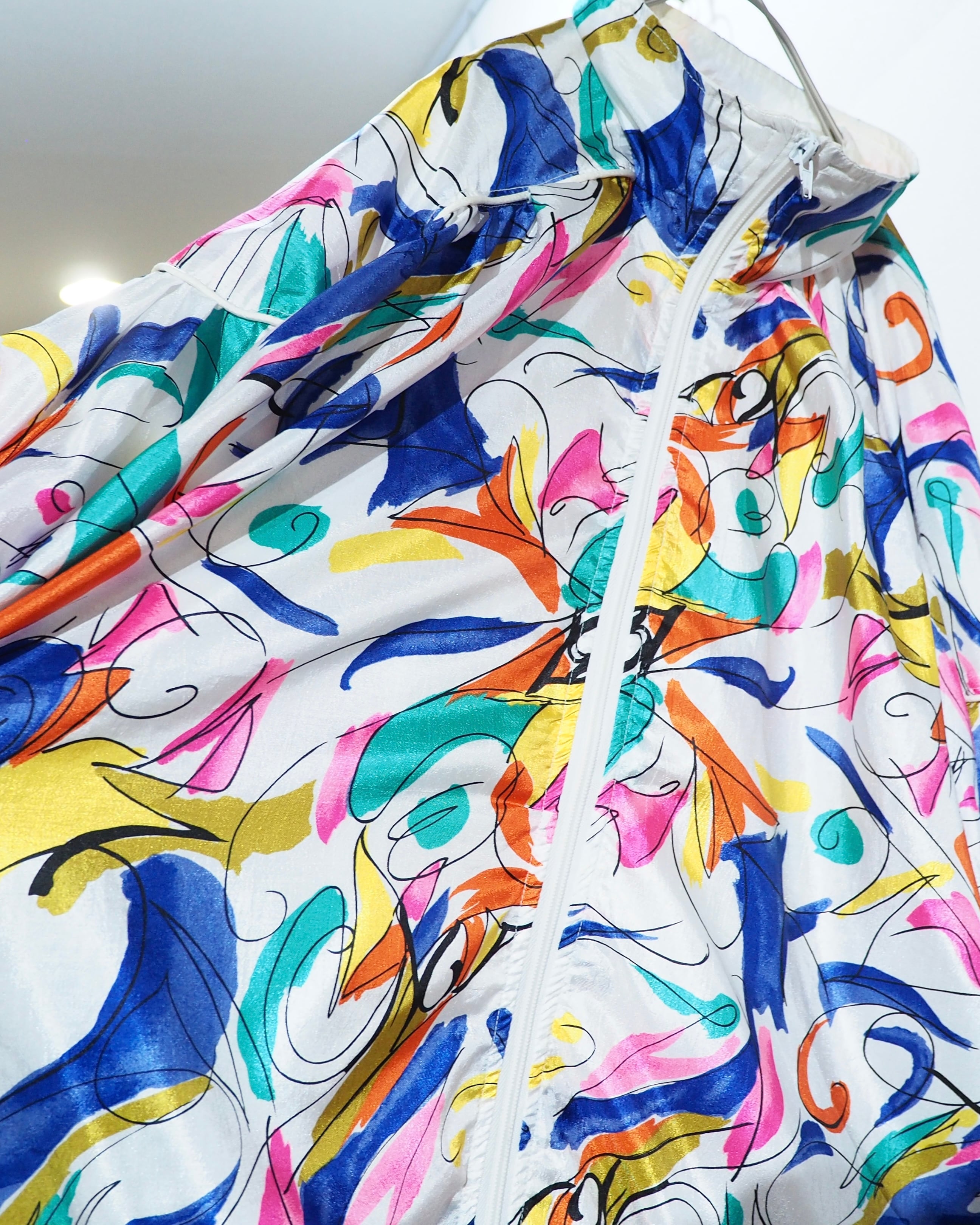 1990s Colorful Rainbow Art pattern vintage Nylon jacket