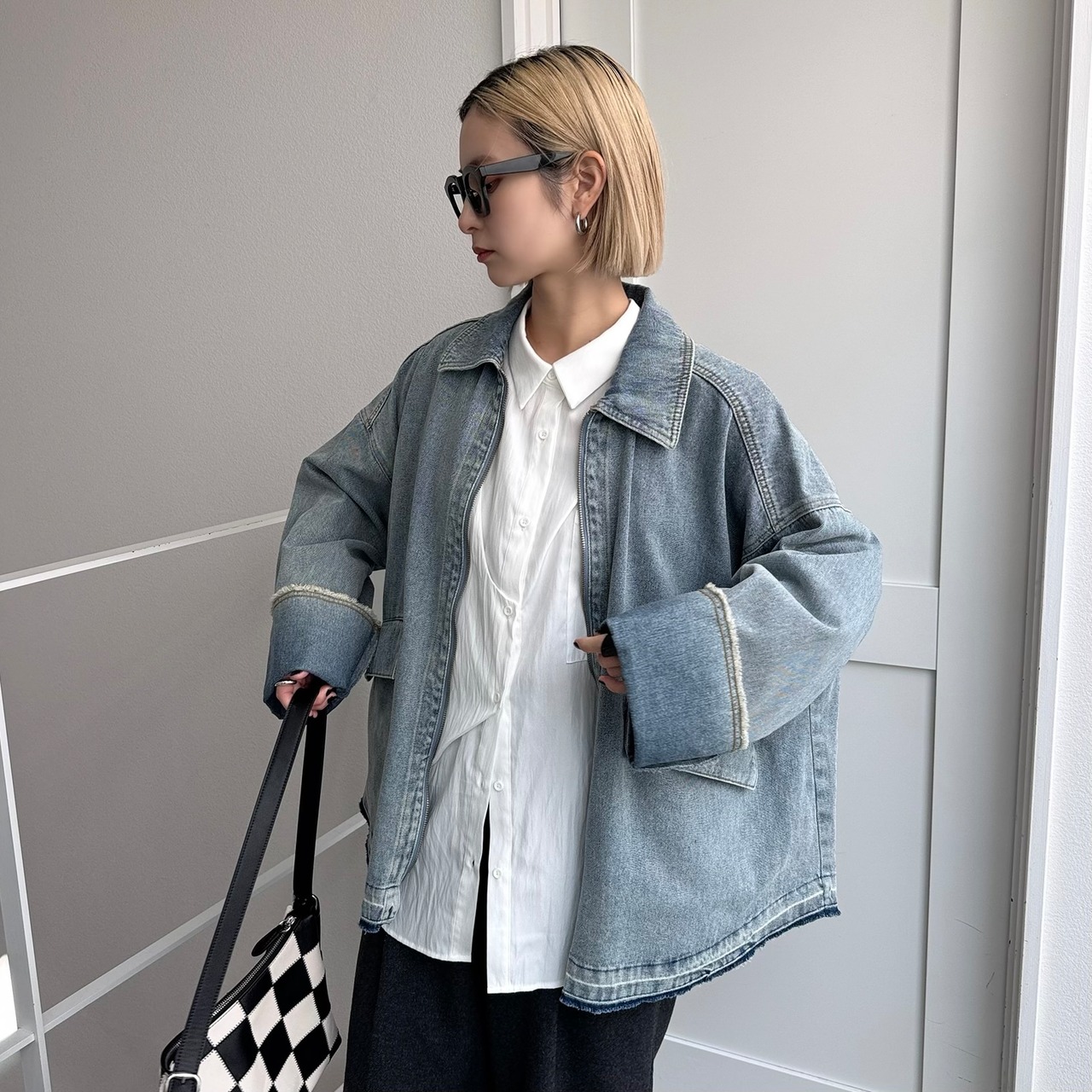 zipデザインオーバーSH/オフホワイト