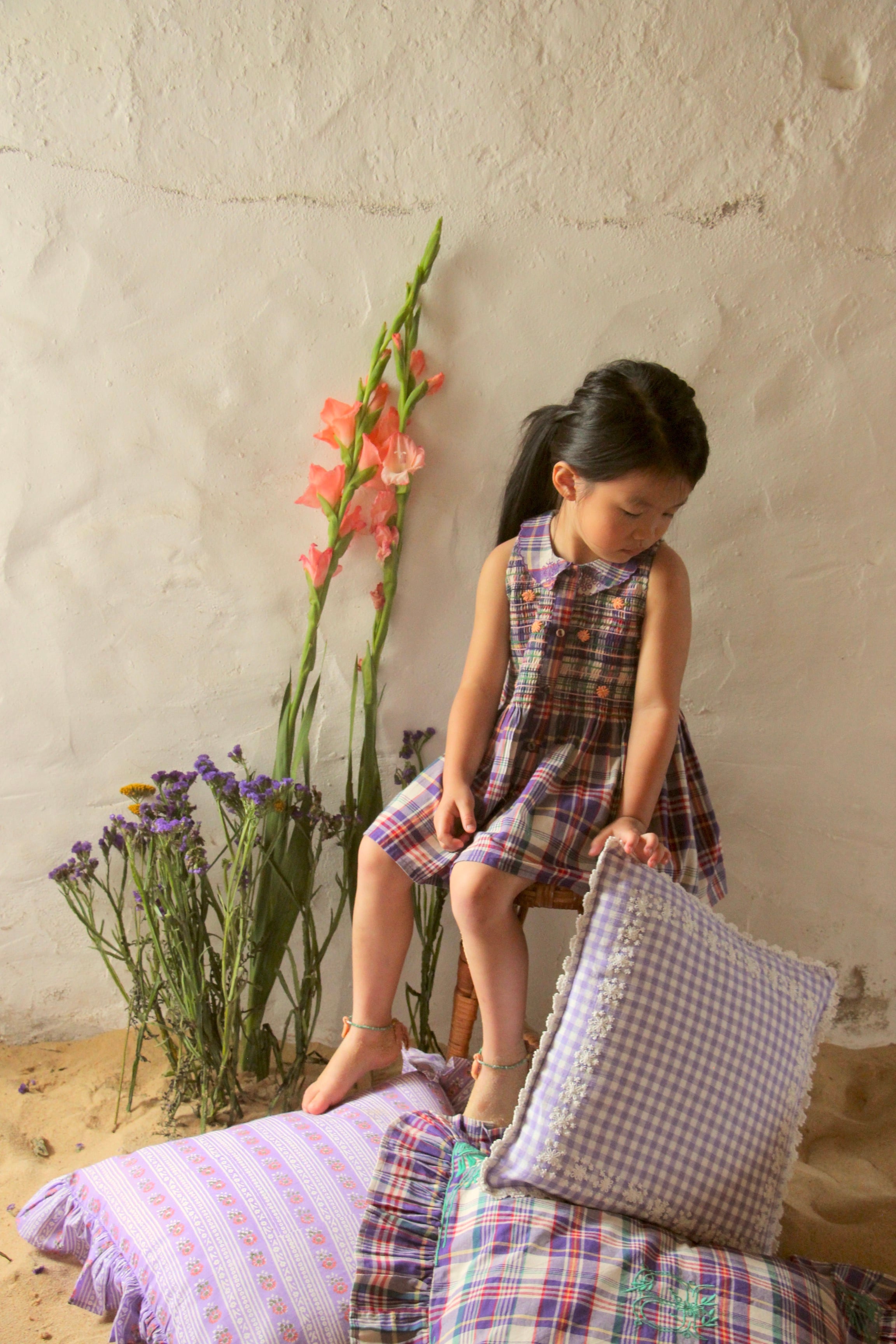 Cushion Cover - Violet Gingham / Bonjour Diary** | baby's breath