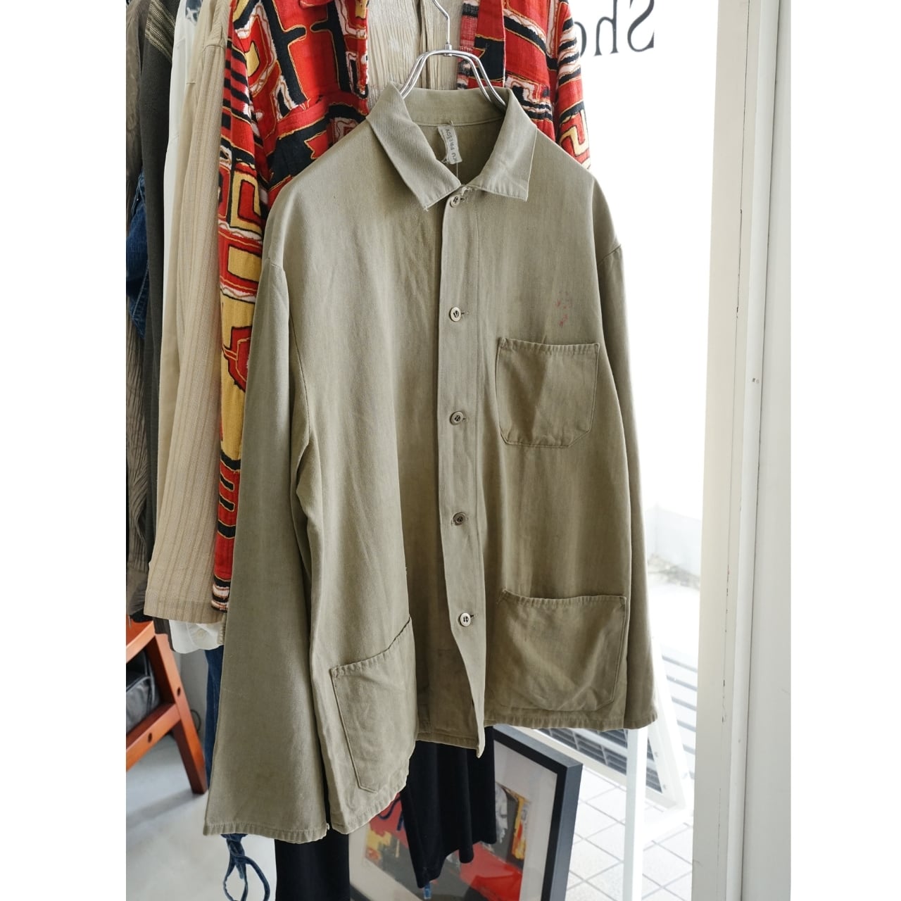 チェコ軍 ヘリンボーン ワークジャケット カバーオール コットン 50〜60年代頃 サイズ表記なし(L相当)|NA379