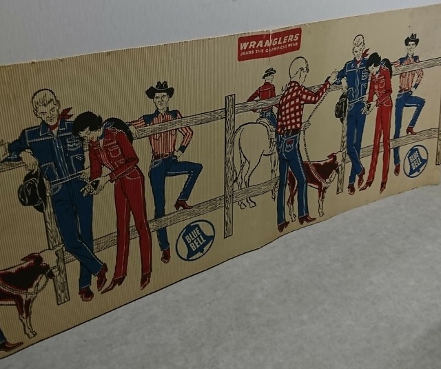 60s vintage wrangler banner blue bell ヴィンテージ ラングラー 特大 