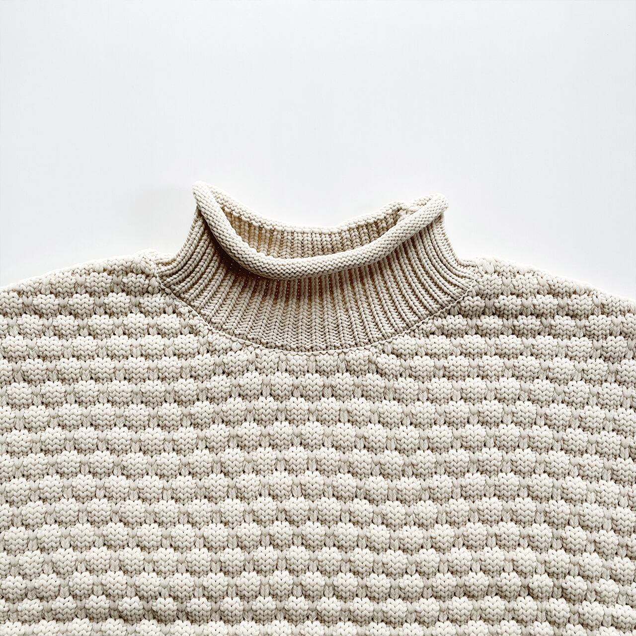 Popcorn high neck knit (ivory)