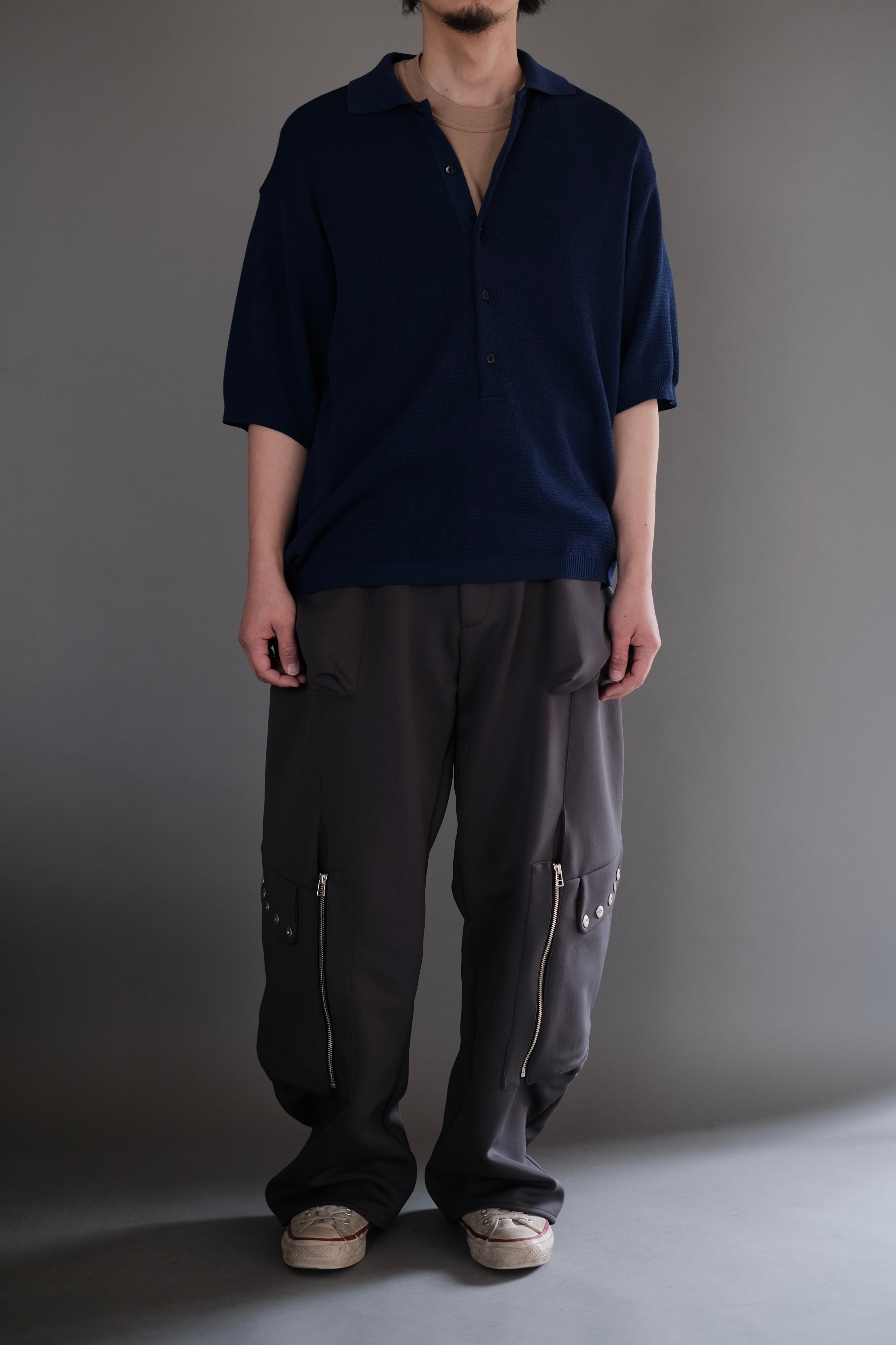 ULTERIOR / TWISTED LOOSE MILANO RIB KNIT POLO | LIVING