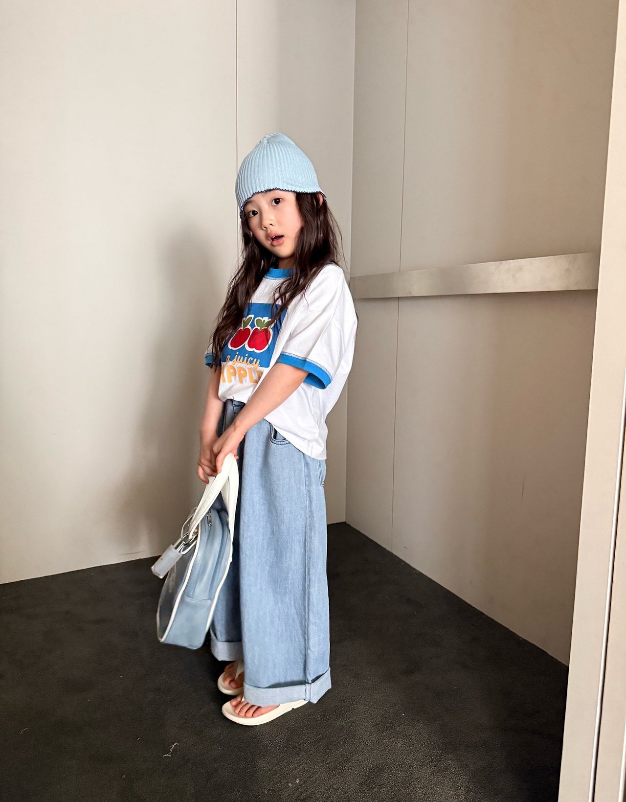 [COMMA] Apple Color Block Tee (140/150) / [콤마] 애플배색티 (140/150)