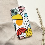 受注生産 iPhoneケース ポップ幾何学コラージュ｜レトロ抽象 PABS007A