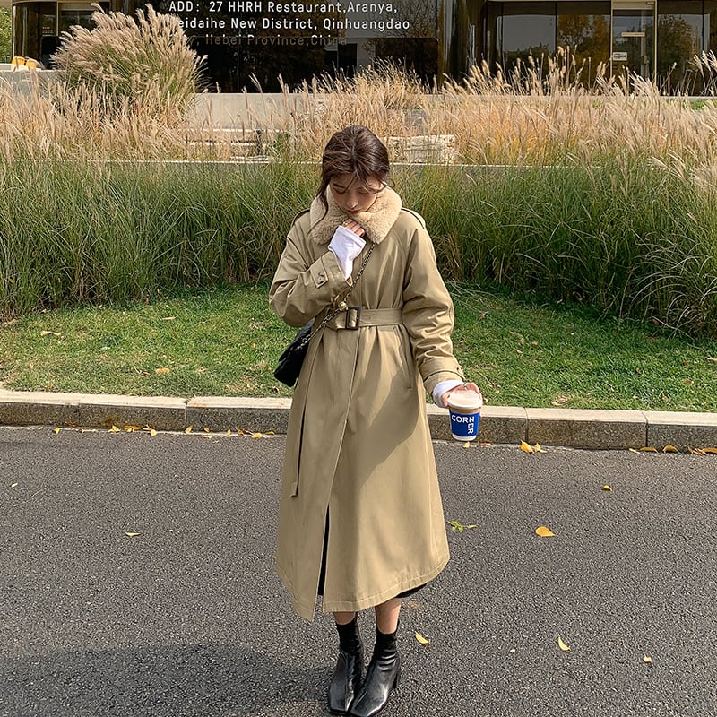 オータムウィンターカーキコート 秋物 冬物 HUCHUJING59576417461