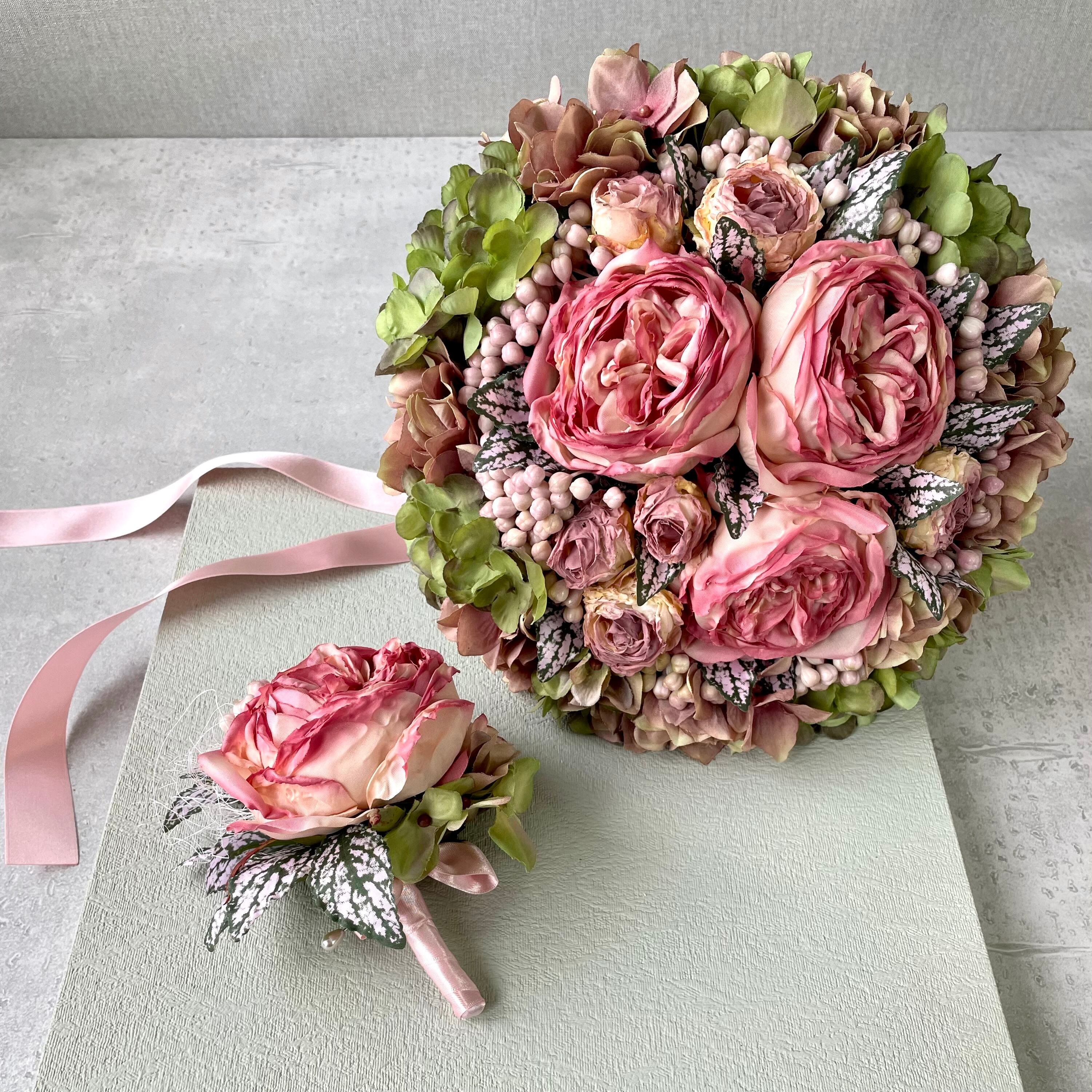 ❁Head Dress❁ドライ風ローズのアンティークなヘッドドレス【40614-h