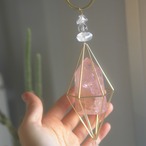 Aphrodite - Pyrite in Rose quartz with Golden healer / ジェムピラー / Gem Pillar Interior Jewelry