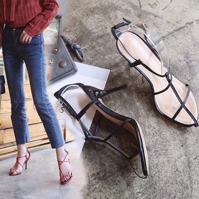 【新作】【送料無料】 靴の女性2018新しいセクシーな一言バックルサンダル女性春と夏のオープントゥスティレットハイヒールの女性-アリババ シューズ スプリング 春物 サマー 夏物 10b779284286707