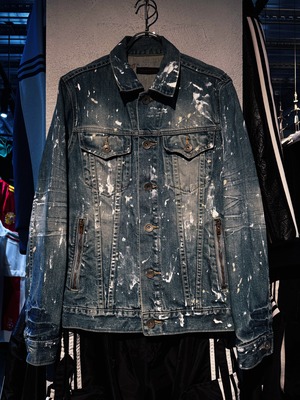 "vivid notes"dripping custom design denim trucker jacket