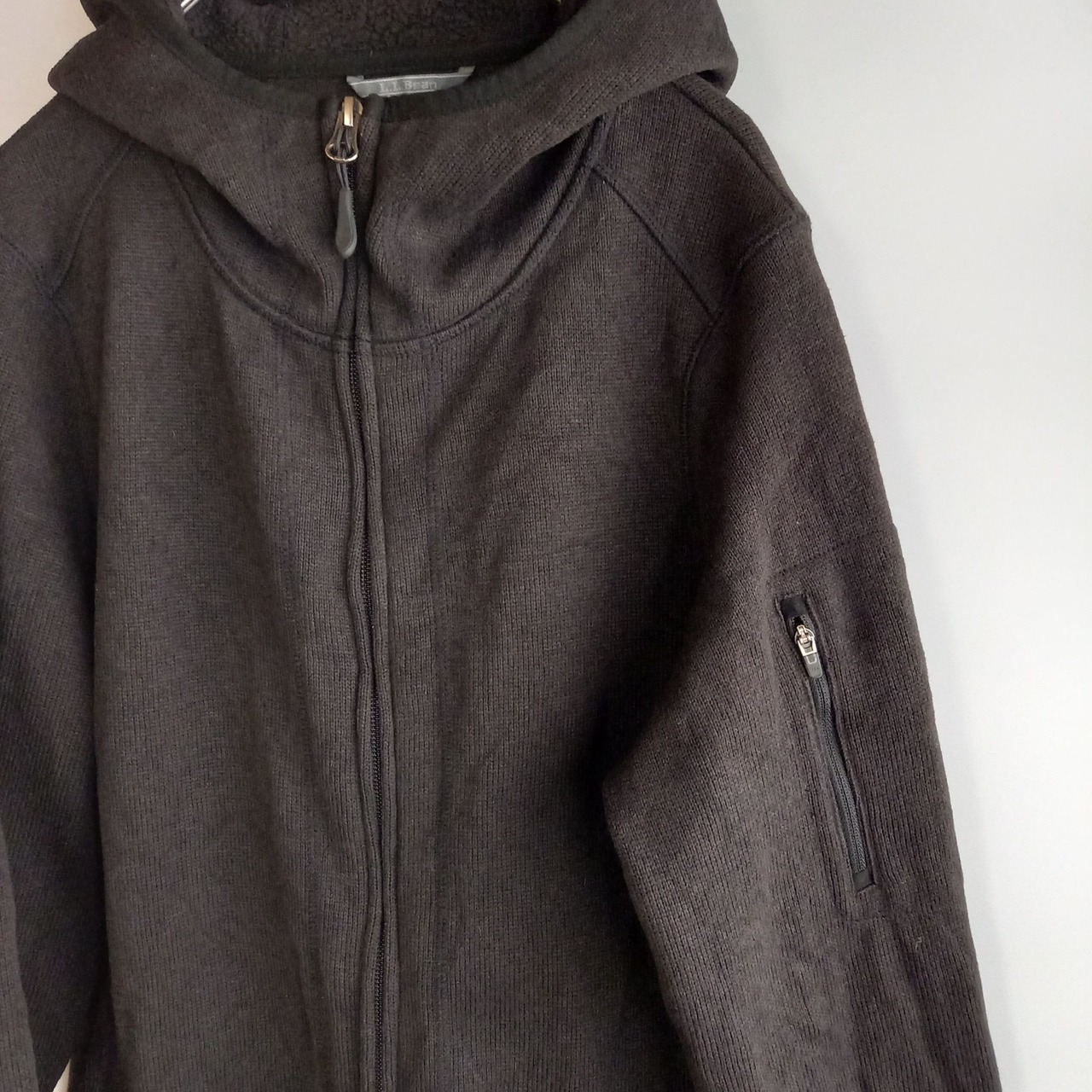 エルエルビーン　裏ボア　ロングフーディー　ジャケット　セーター　ブラック　M