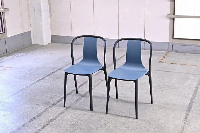 Vitra 6万 ロナン＆エルワン・ブルレック「Belleville chair/ベルヴィルチェア」椅子 青 2脚セット 会議用 スタッキング ヴィトラ【中古家具/中古インテリア/USED家具ユーズド家具/リサイクル】