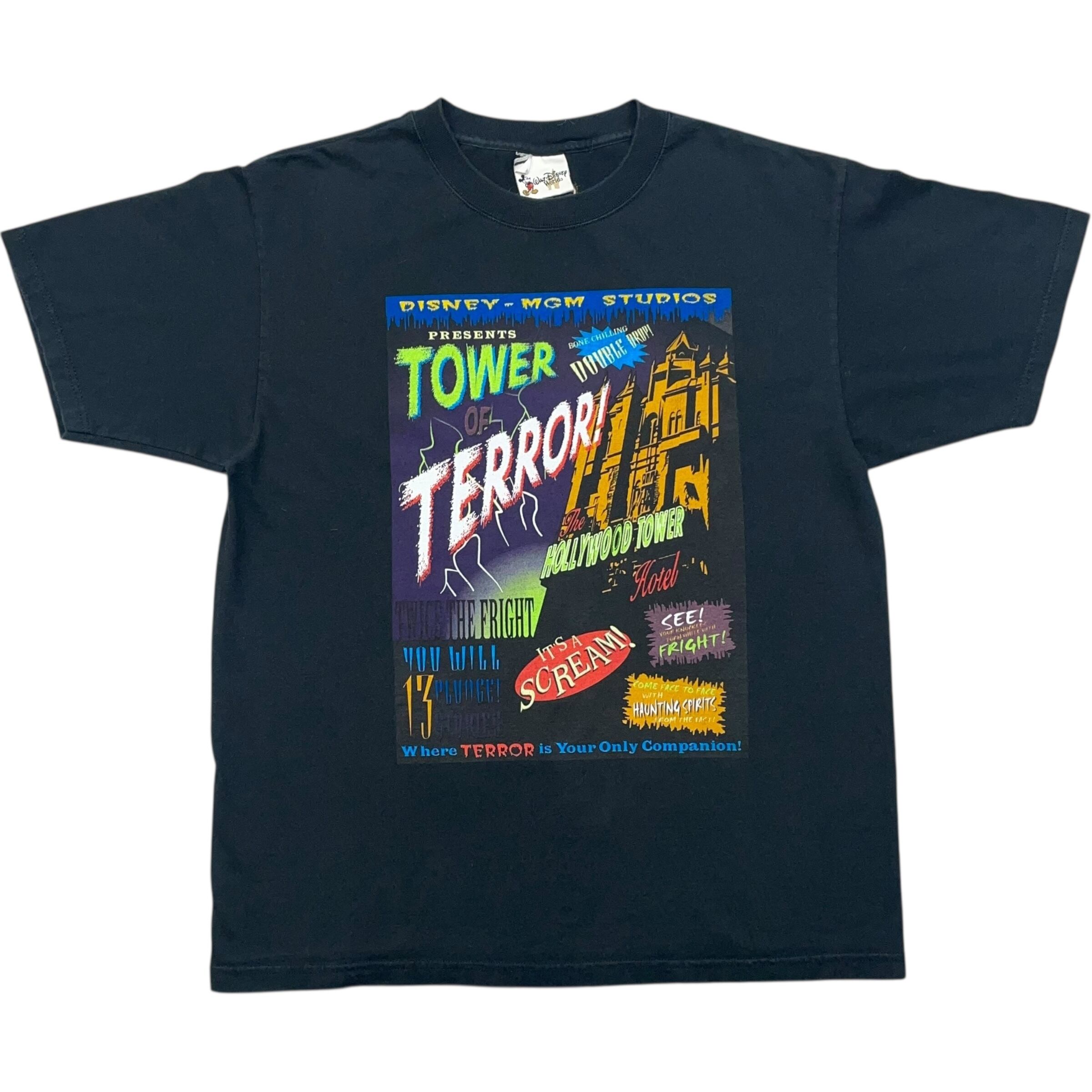 《L》 Disney ディズニー Tシャツ タワー・オブ・テラー プリント ブラック no.7654