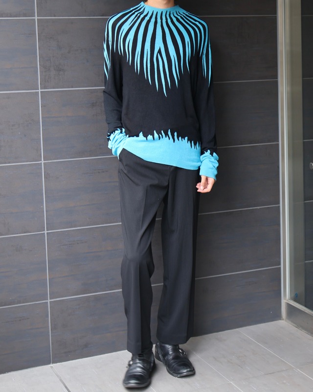 Center press pinstripe slacks