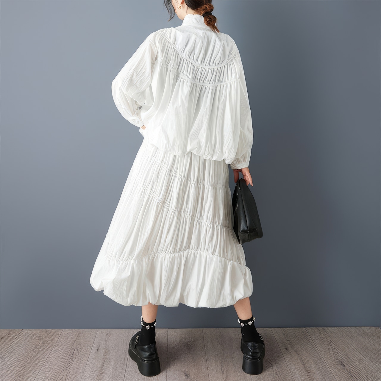 ギャザー バルーン トップス&スカート セレクト  00207