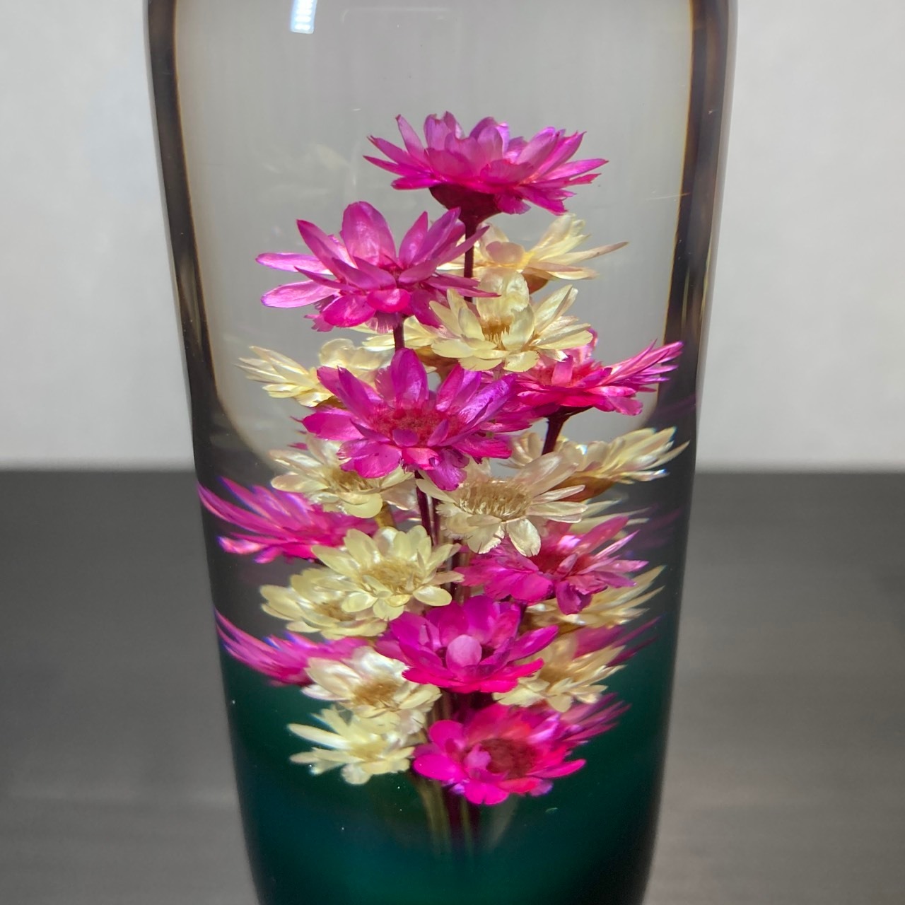 水中花シフトノブ　【特極-Tokugyoku-緑】　140㎜　【白ピンク】　【送料無料】