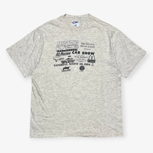90s|Hanes BEEFY-T USA製|プリントTシャツ|Ford Mustang 30周年 カーショー 1994 両面プリント|コンディションB