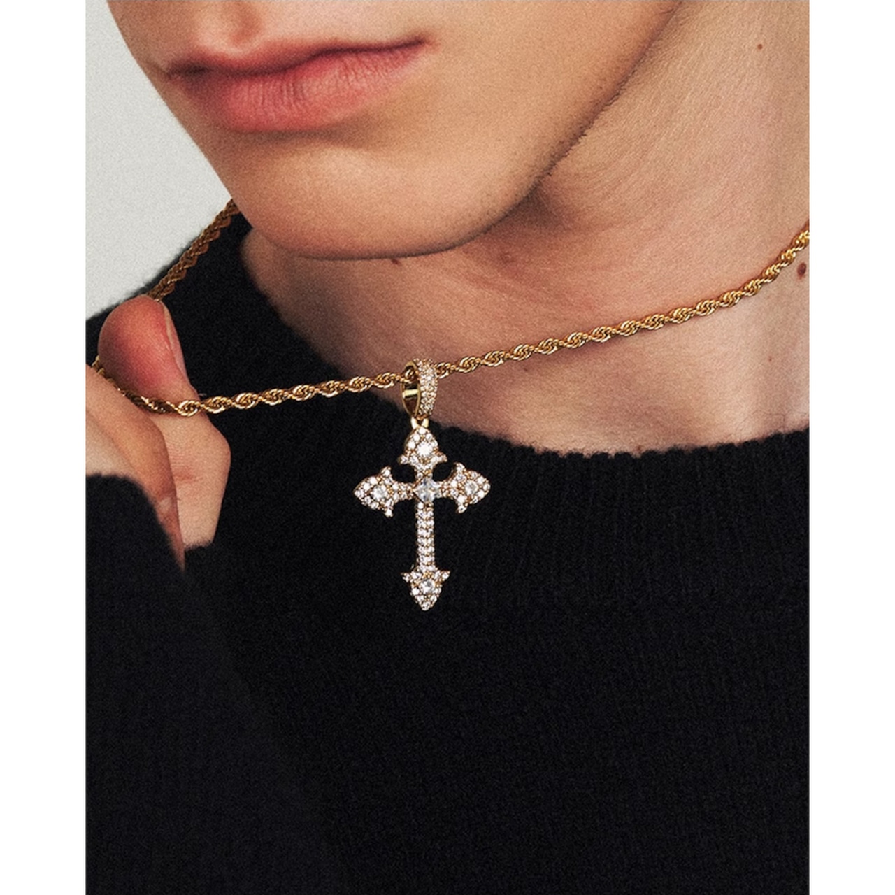 3色クロス ペンダントネックレス W225